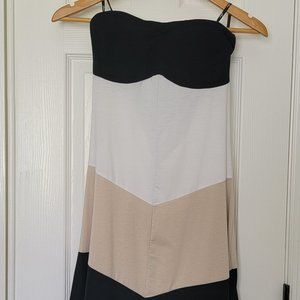 Guess color-block casual strapless dress